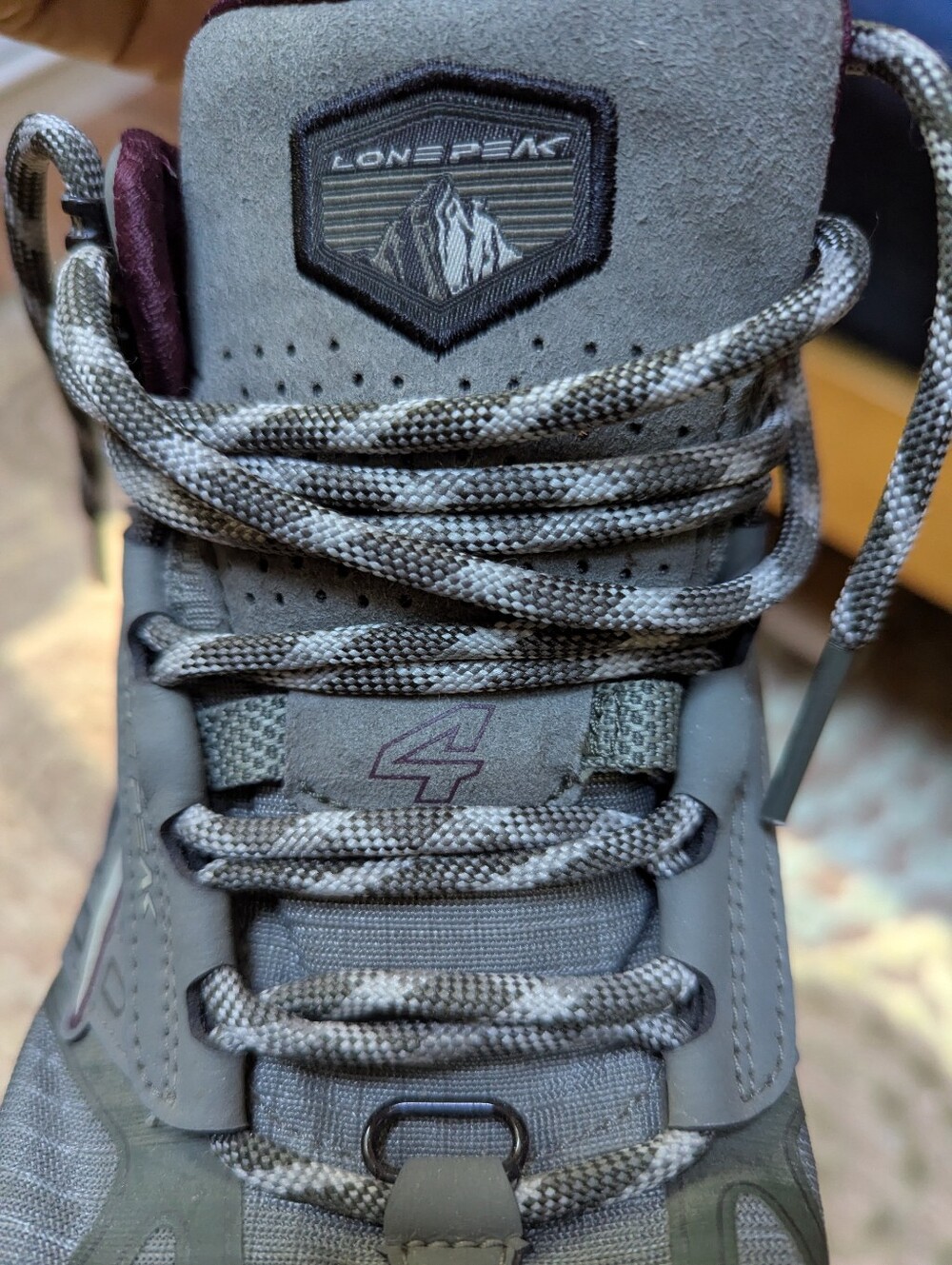 Altra Lone Peak 4 Mid Mesh Women's Hiking Shoes - Gray & Burgundy - Picture 7 of 9